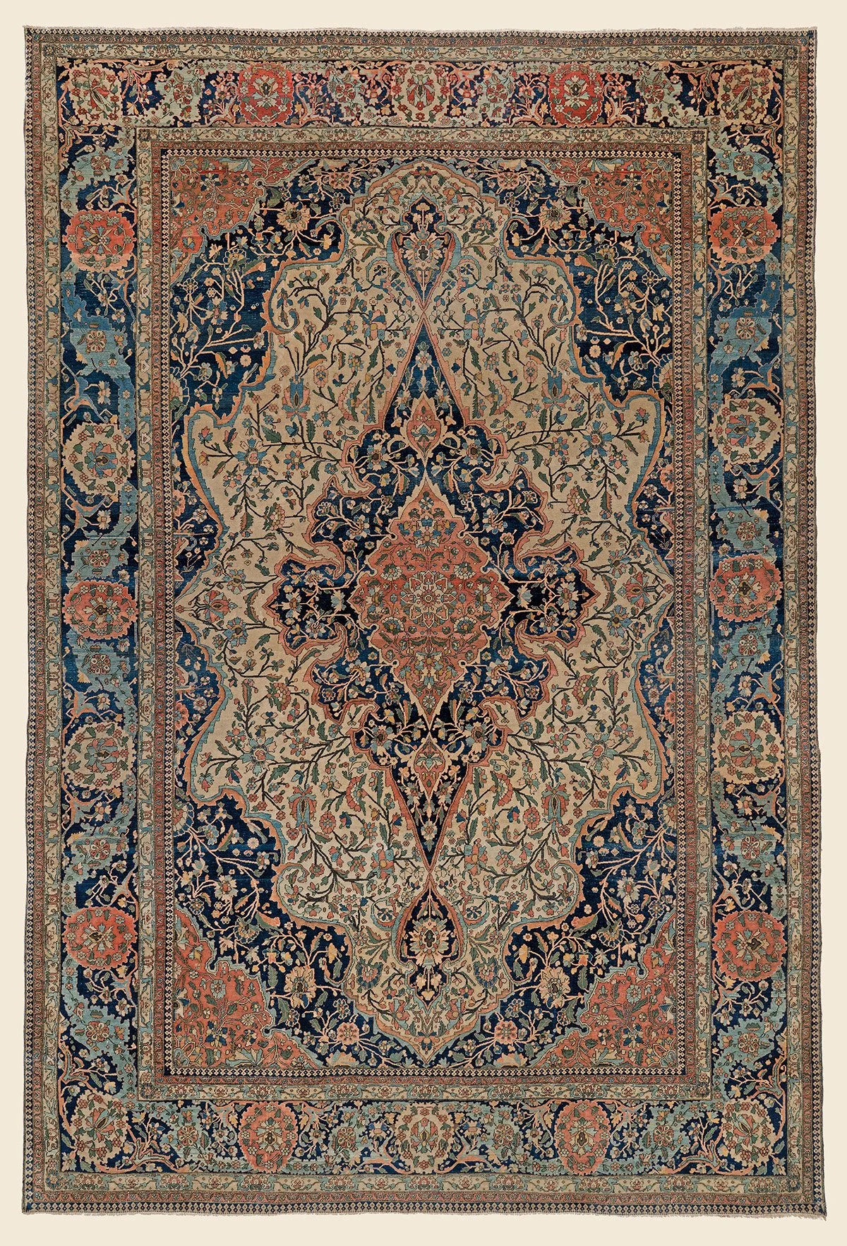 Antique Mohtasham Kashan carpet that is best of type