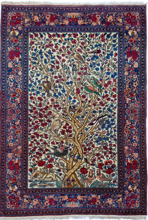 Antique Tehran carpet that is best of type