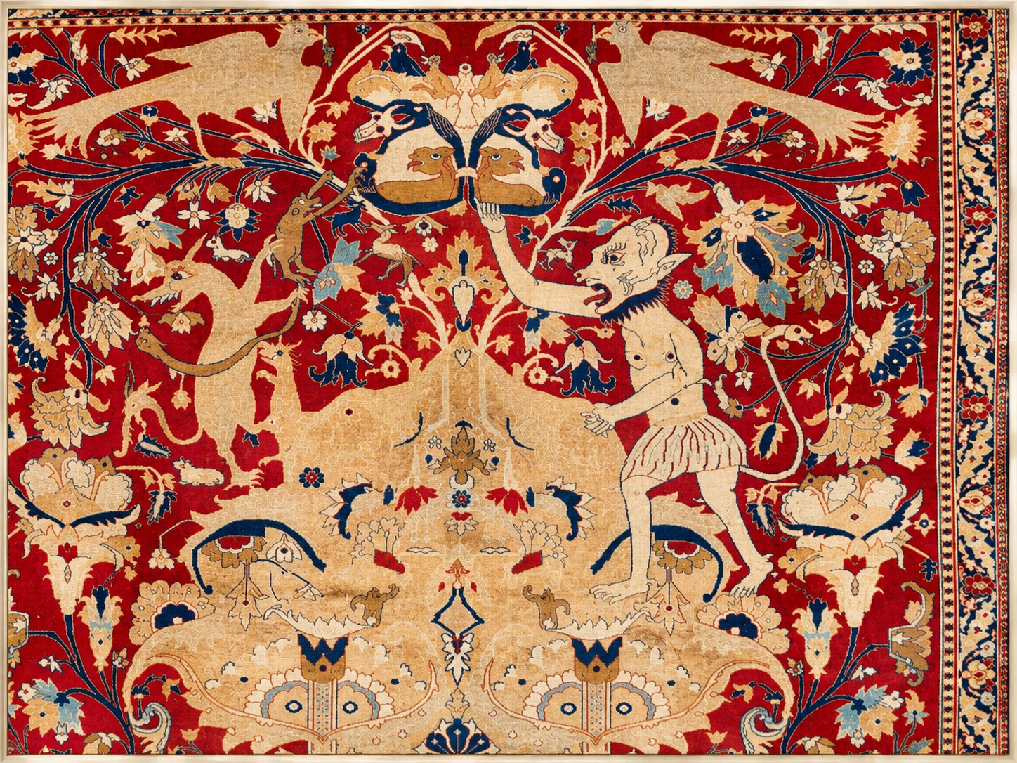 Silken Heriz Rugs and Animal Designs