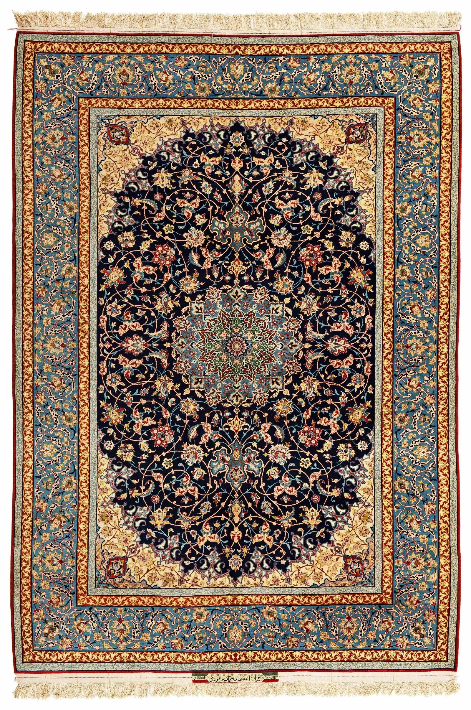 Astounding navy blue Sarraf Mamoury carpet
