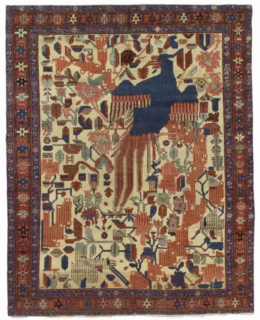 Antique Phoniex bakshaish carpet that is best of type
