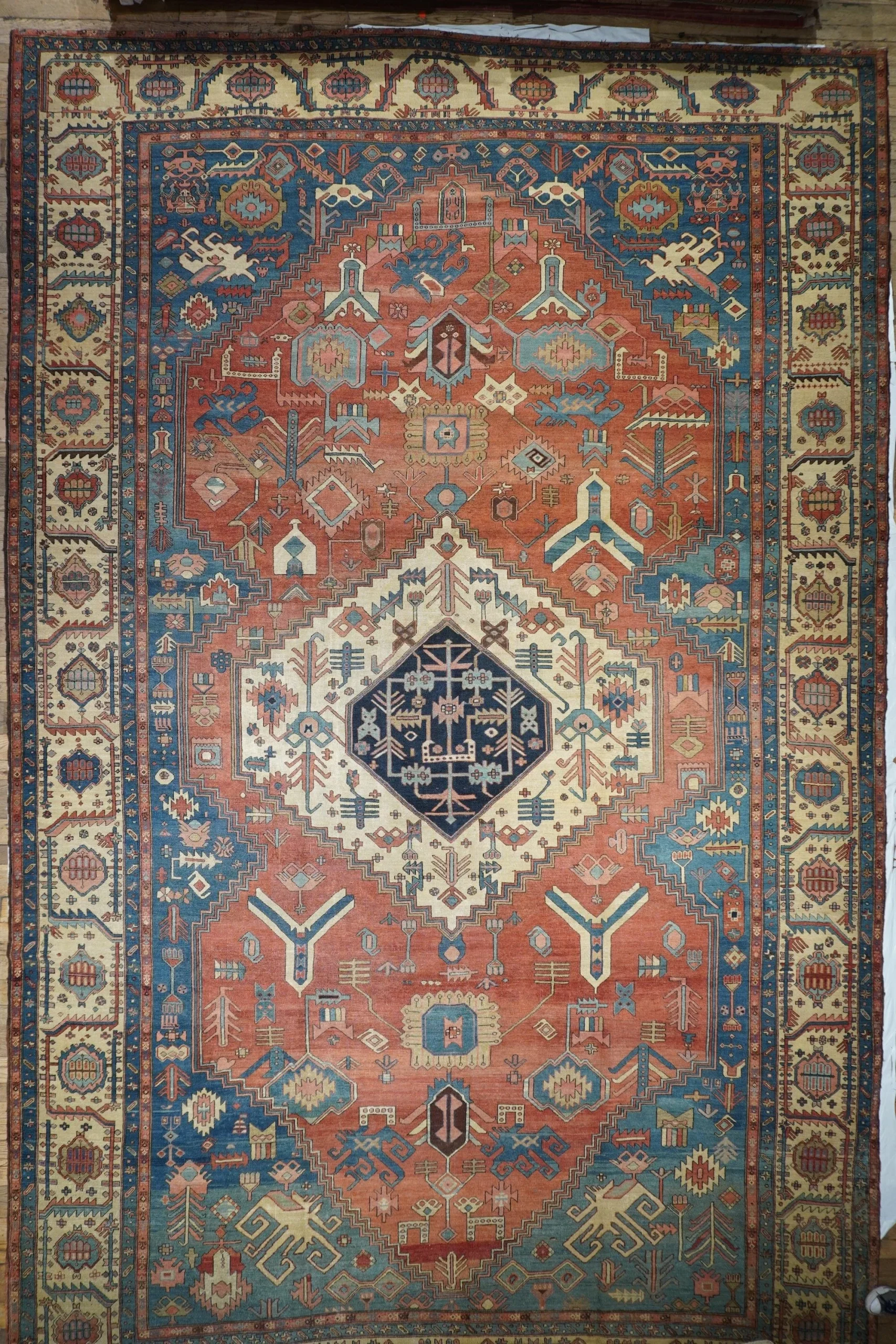 A beautiful bakshaish carpet with vivid natural dyes, the abstract design is  stunning