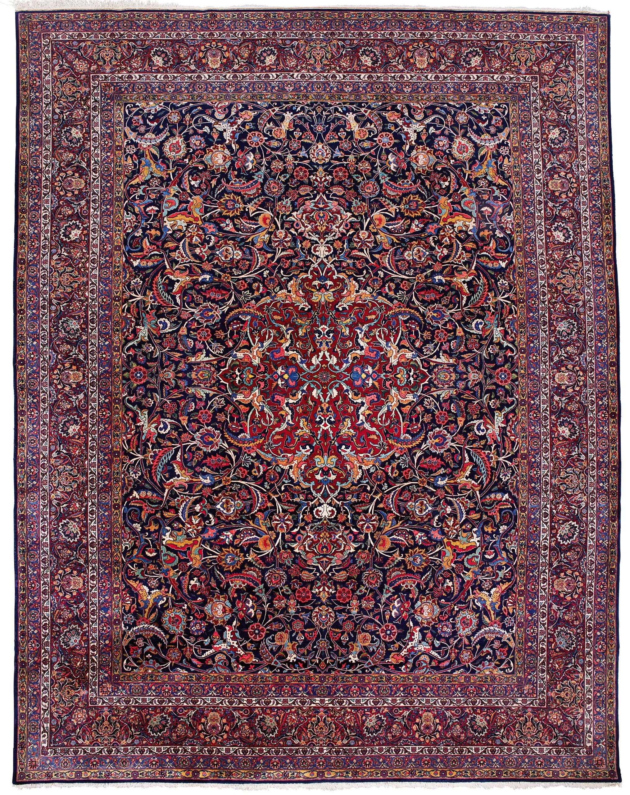 A Taffazoli kashan with incredible multiple medallions using intelligent placement of islimis