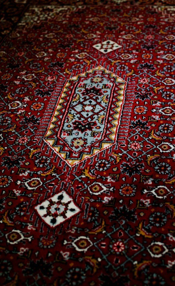 a close up of a rug on the ground